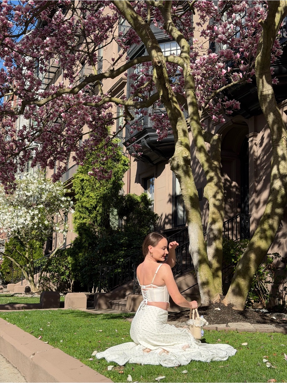 Selkie White Asymmetrical Tiered Skirt with bow details - Picture 3 of 4